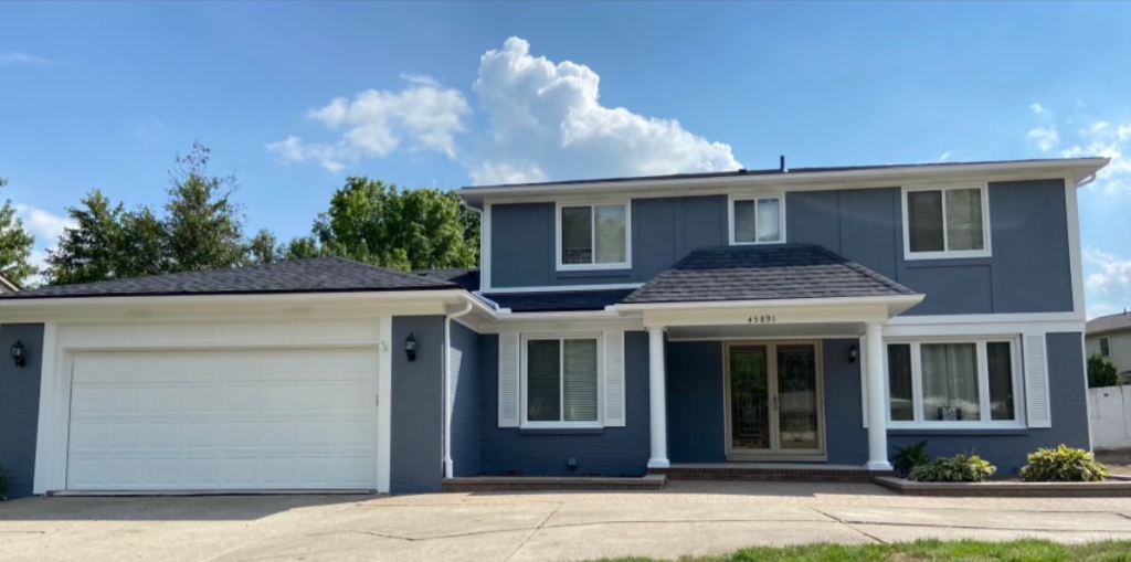 home exterior by j and b painting newly painted home exterior- what exterior paint color increases home value