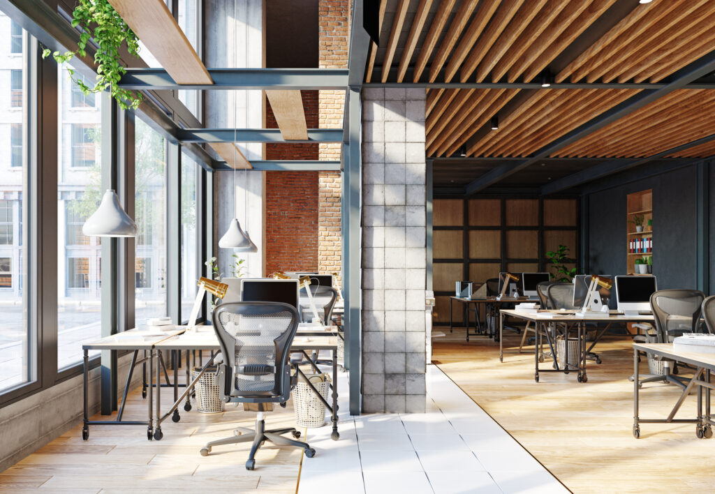 contemporary loft office best office paint colors for lighting - natural light